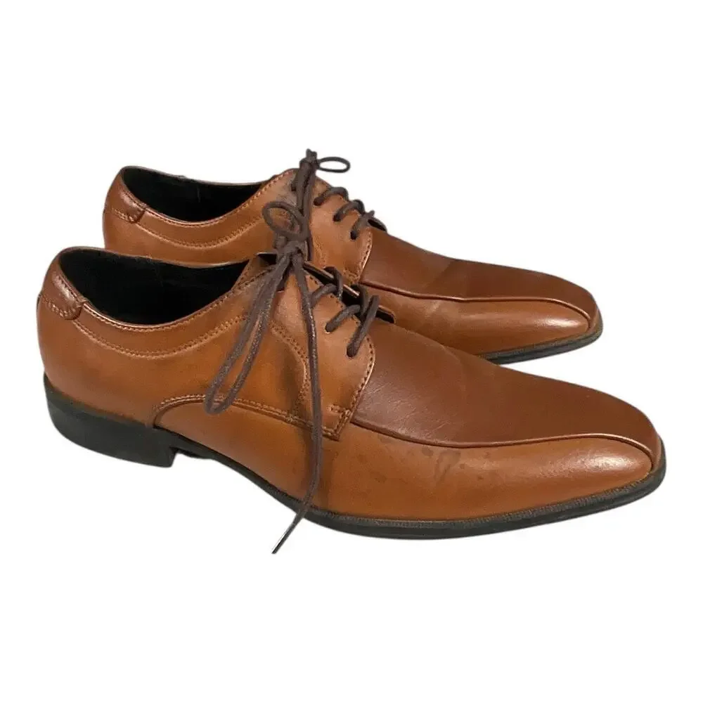 ALFANI Tan Sethtan Dress Shoes Mens Size 8 Work Wear Wedding Formal Used Once